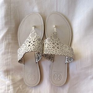 White Tory Burch Roselle Sandal